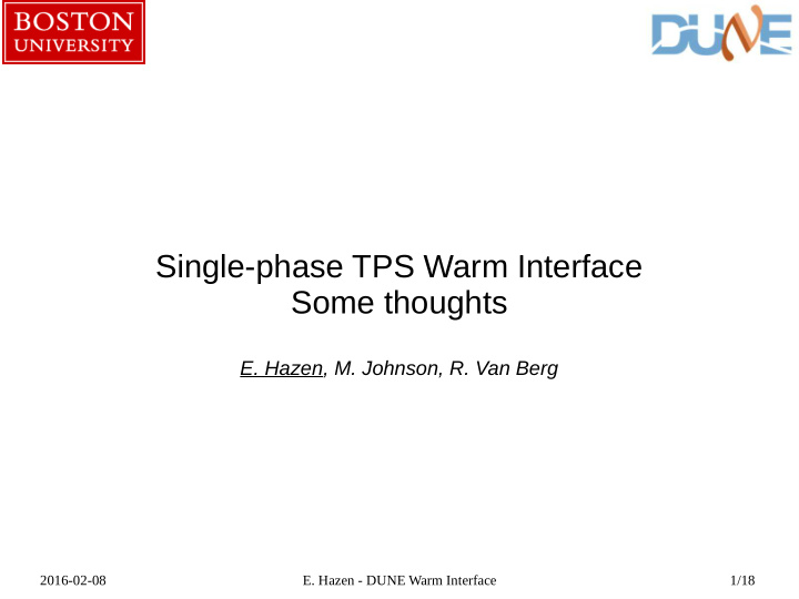 single phase tps warm interface some thoughts