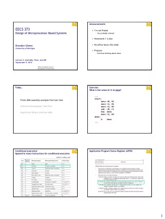 EECS 373   Im not Prabal  Design of Microprocessor-Based Systems  You probably noticed