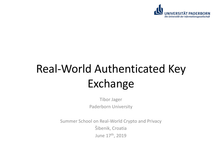 real world authenticated key exchange