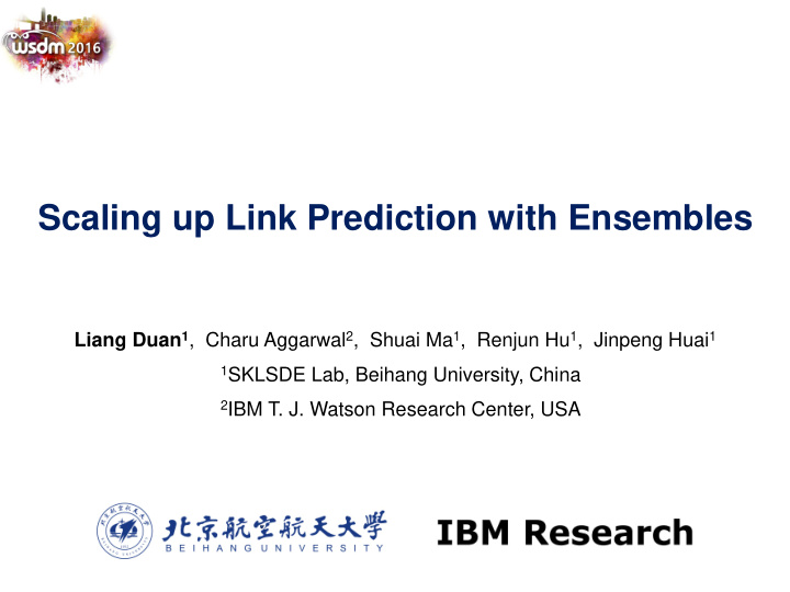 scaling up link prediction with ensembles