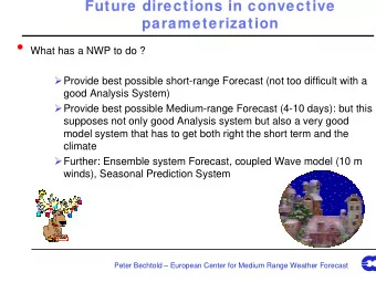 Future directions in convective  Future directions in convective  parameterization