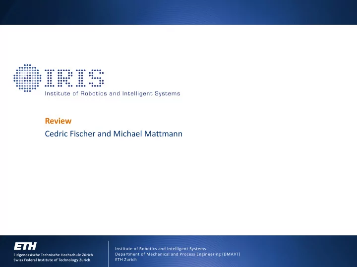 review cedric fischer and michael mattmann