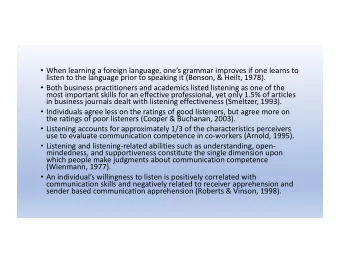 When learning a foreign language, ones grammar improves if one learns to  listen to the