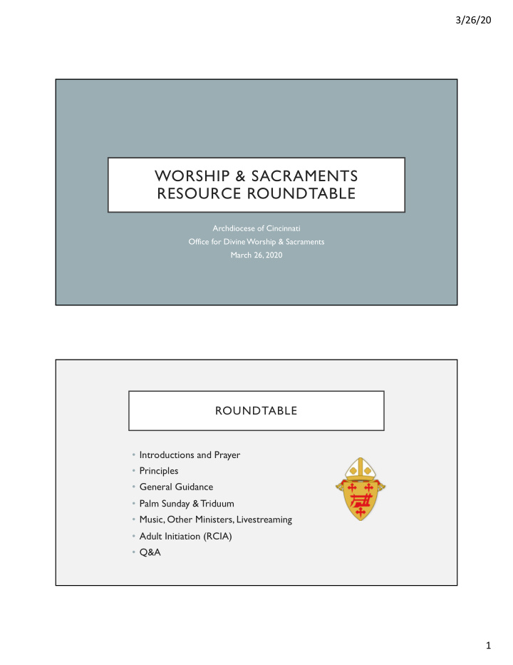 worship sacraments resource roundtable