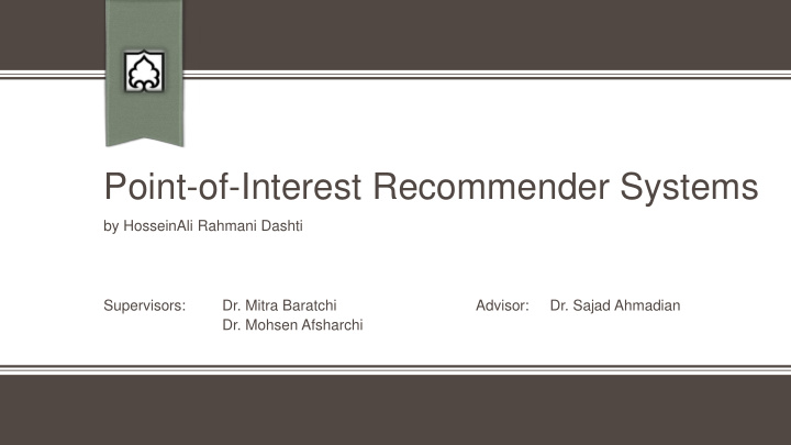 point of interest recommender systems