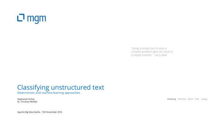 classifying unstructured text