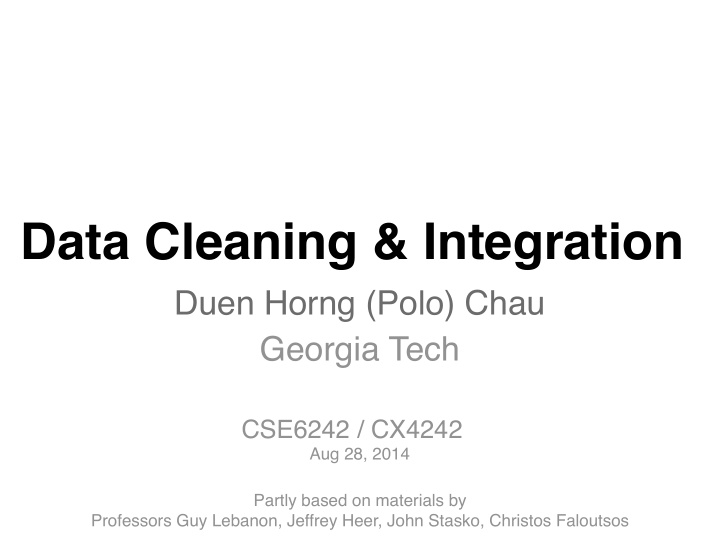 data cleaning integration