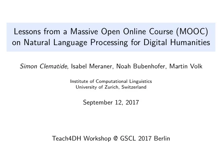 lessons from a massive open online course mooc on natural