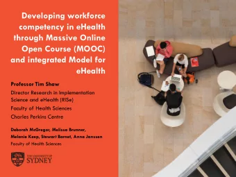 Developing workforce  competency in eHealth  through Massive Online  Open Course (MOOC)  and
