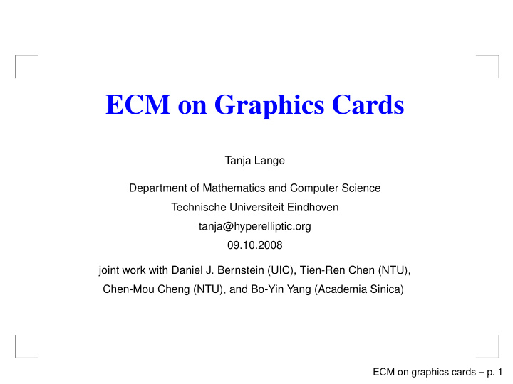 ecm on graphics cards