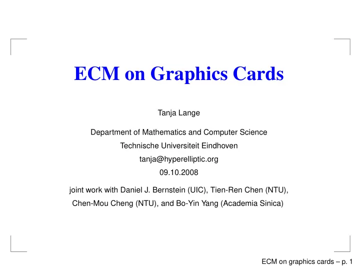 ecm on graphics cards