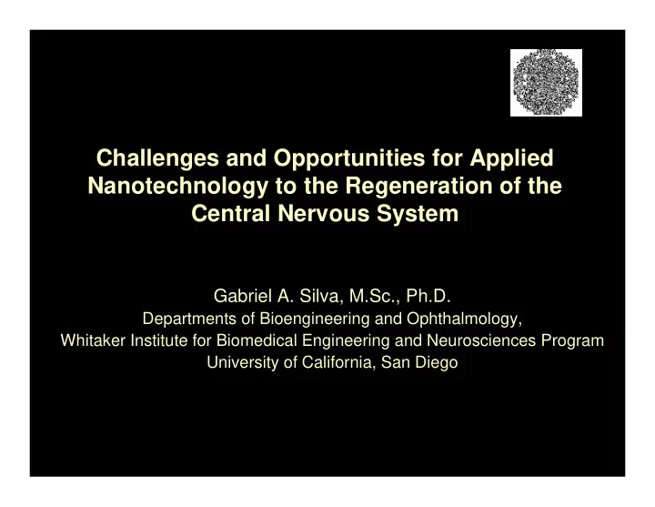 challenges and opportunities for applied nanotechnology