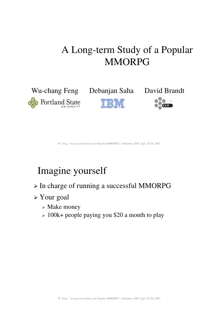 a long term study of a popular mmorpg