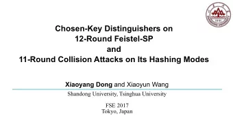 Chosen-Key Distinguishers on  12-Round Feistel-SP  and  11-Round Collision Attacks on Its Hashing