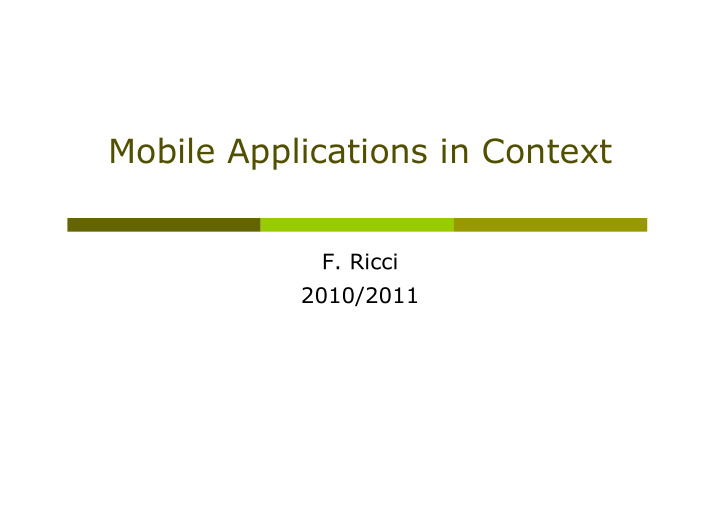mobile applications in context