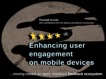 moving toward an open, mobilized feedback ecosystem Randall Arnold aka  Texrat   who am I?