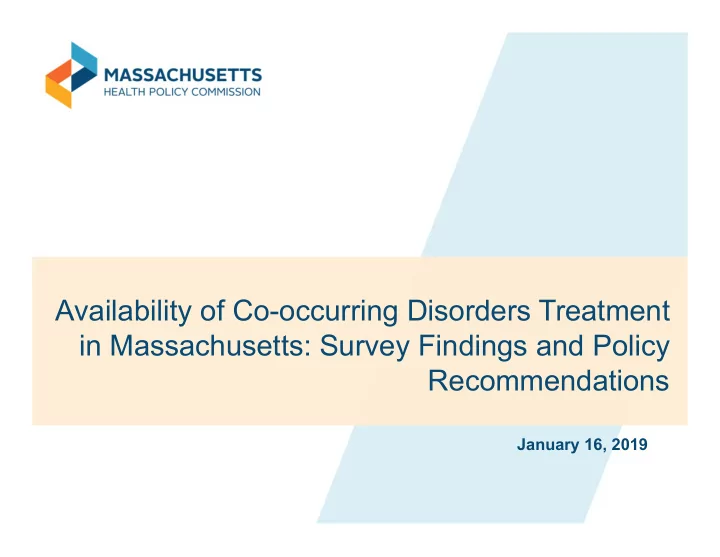 availability of co occurring disorders treatment in