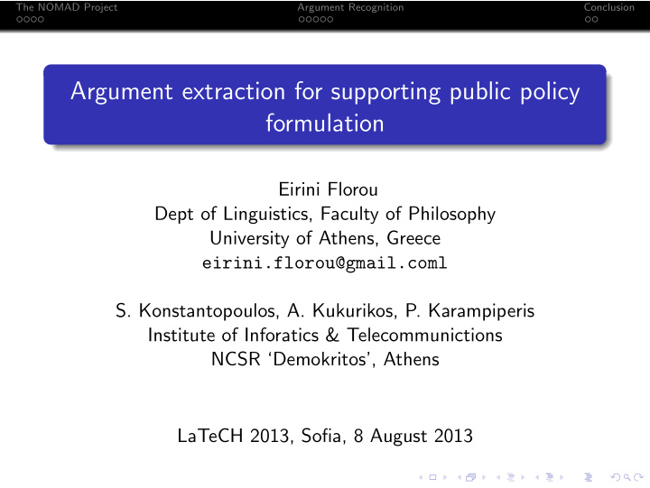 argument extraction for supporting public policy