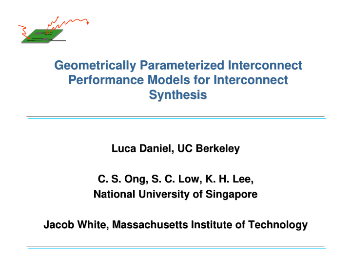 geometrically parameterized interconnect geometrically