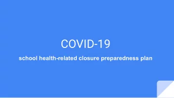 COVID-19  school health-related closure preparedness plan  NJDOH guidance identifies school closure