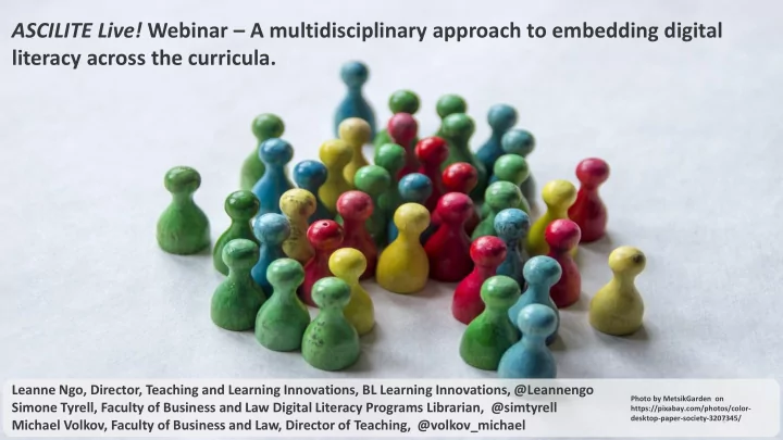 ascilite live webinar a multidisciplinary approach to