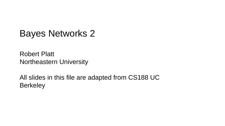bayes networks 2