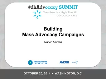 Building  Mass Advocacy Campaigns  Marvin Ammori OCTOBER 20, 2014    WASHINGTON, D.C.  Jan 18