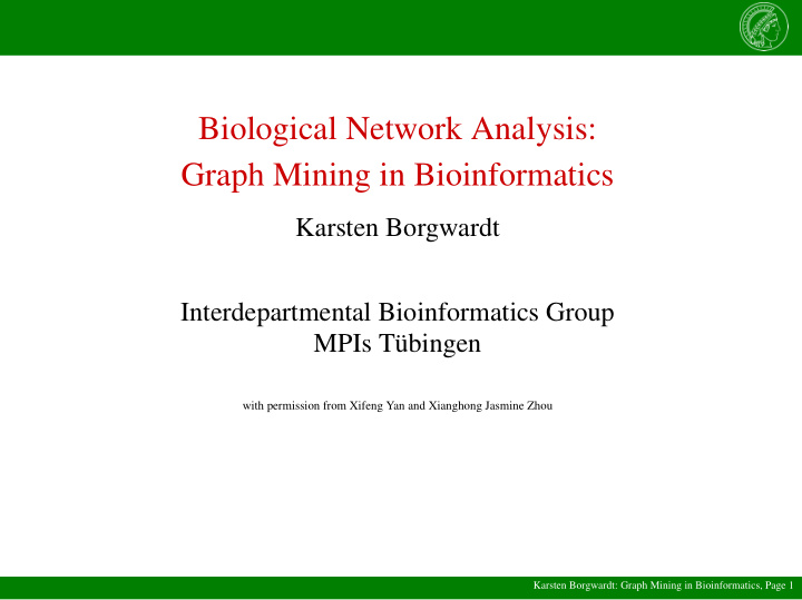 biological network analysis graph mining in bioinformatics