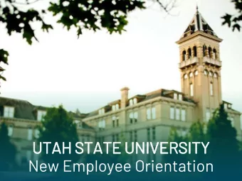 UTAH S  STATE  TE U  UNI  NIVERSITY  TY  New Employee Orientation  Int  ntrod  oductions  ons  For