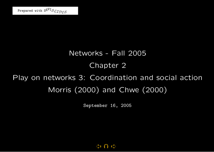 networks fall 2005 chapter 2 play on networks 3