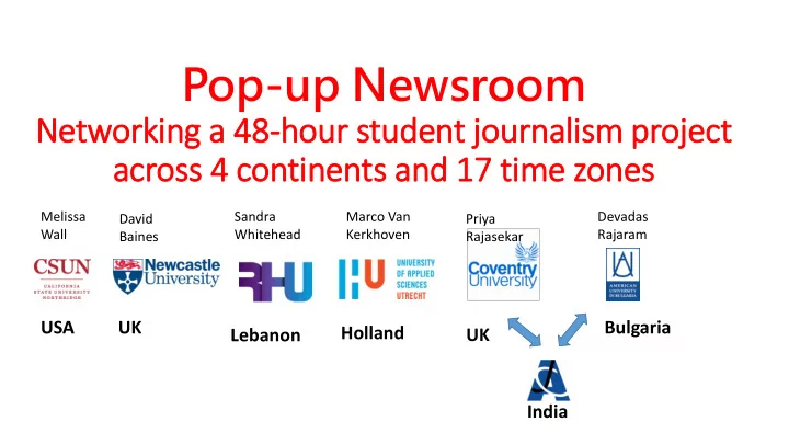 pop up newsroom
