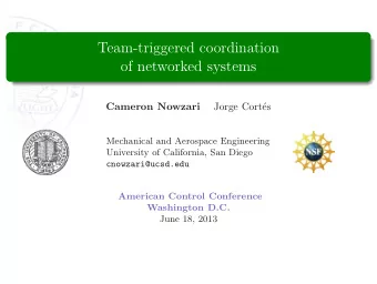 Team-triggered coordination  of networked systems  Cameron Nowzari  Jorge Cort  es  Mechanical