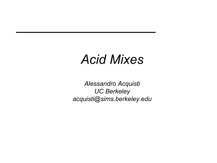 acid mixes