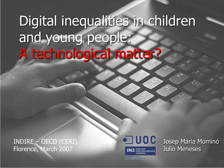 digital inequalities in children and young people a