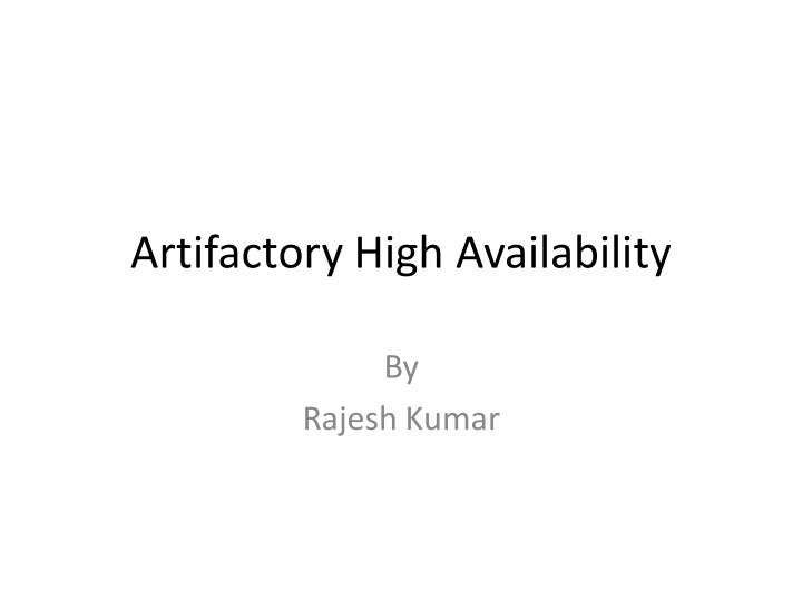 artifactory high availability