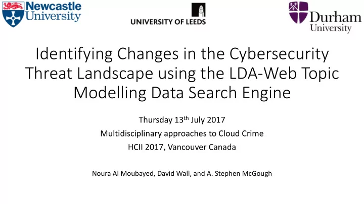 identifying changes in the cybersecurity threat landscape