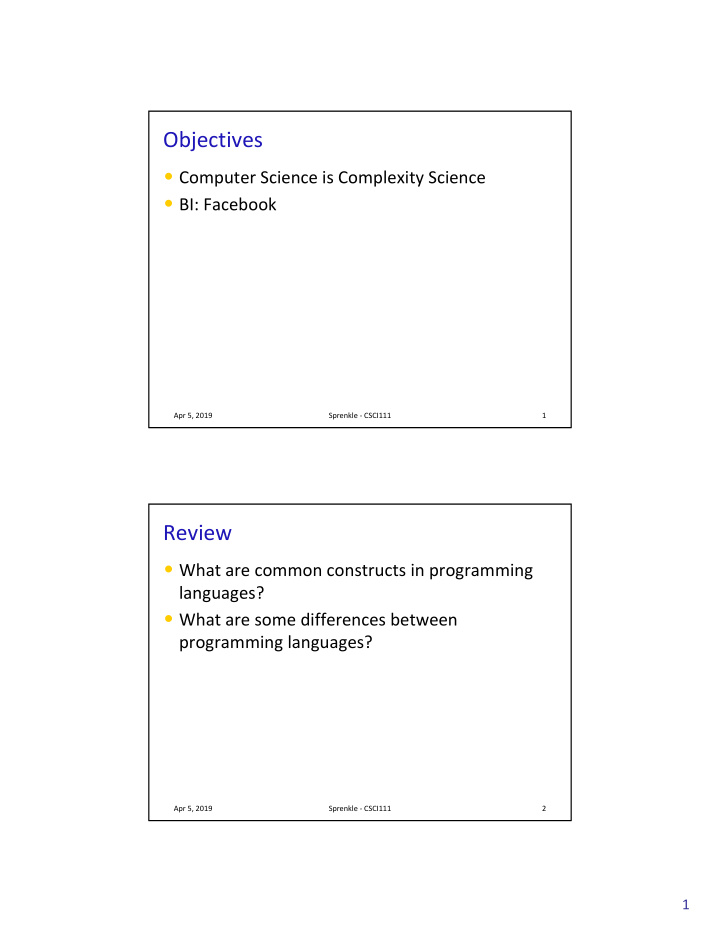 objectives