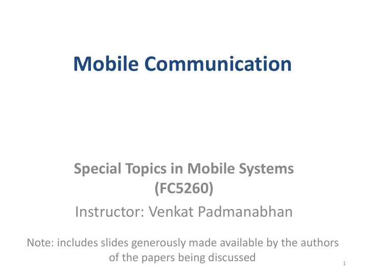 mobile communication