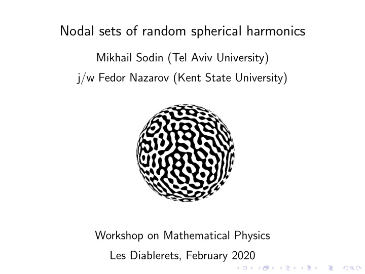 nodal sets of random spherical harmonics