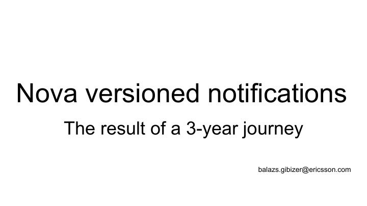 nova versioned notifications