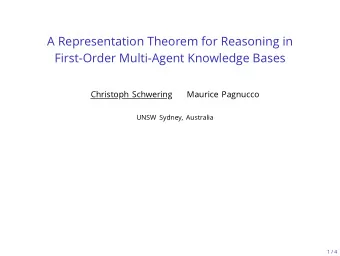 A Representation Theorem for Reasoning in  First-Order Multi-Agent Knowledge Bases  Christoph