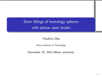 Stein fillings of homology spheres  with planar open books  .  Takahiro Oba  Tokyo Institute of
