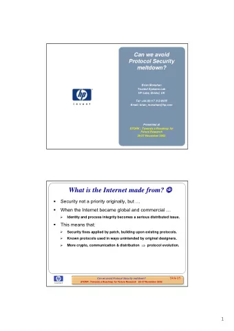 Protocol Security Engineering  &quot;