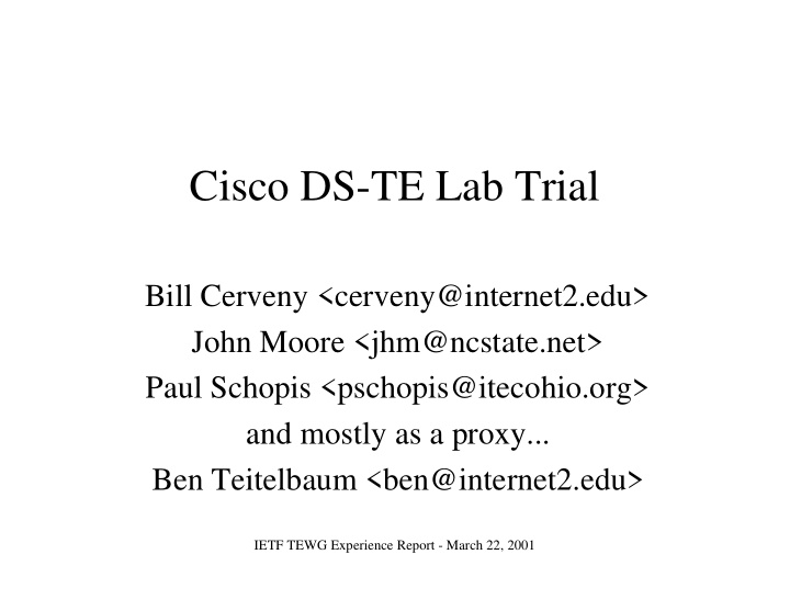 cisco ds te lab trial