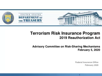 Terrorism Risk Insurance Program  2019 Reauthorization Act  Advisory Committee on Risk-Sharing