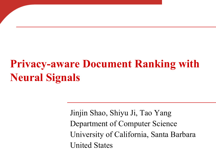 privacy aware document ranking with neural signals