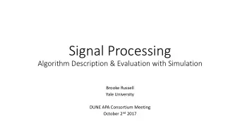 Signal Processing  Algorithm Description &amp; Evaluation with Simulation  Brooke Russell  Yale