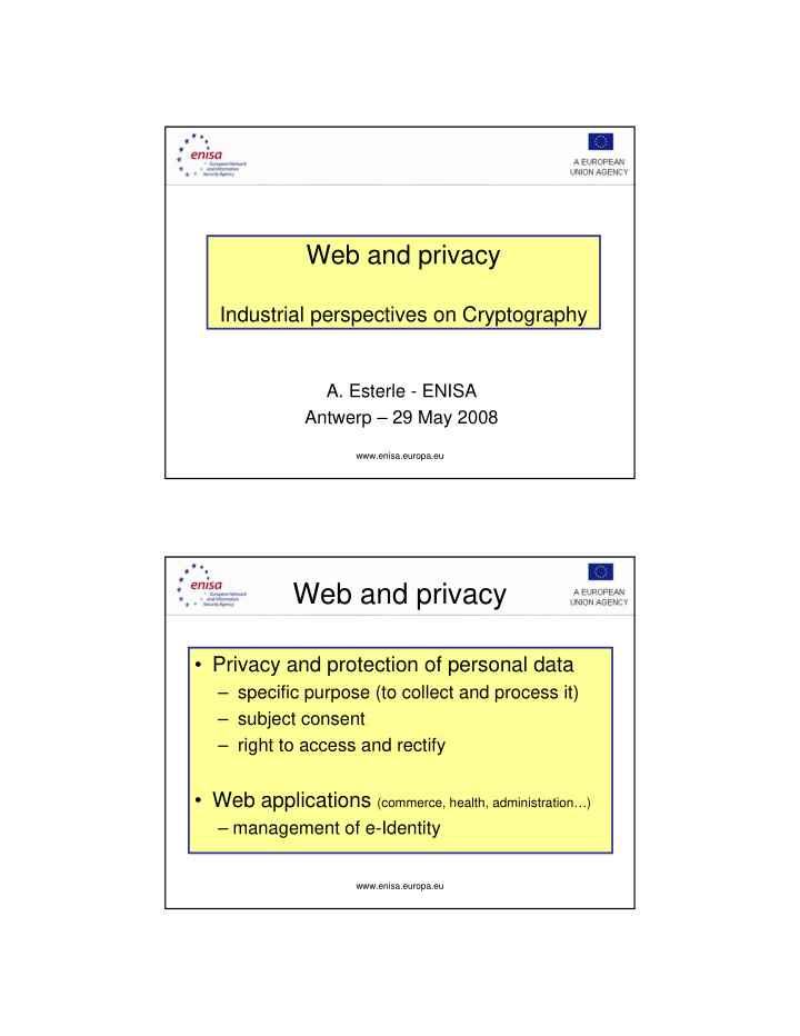 web and privacy