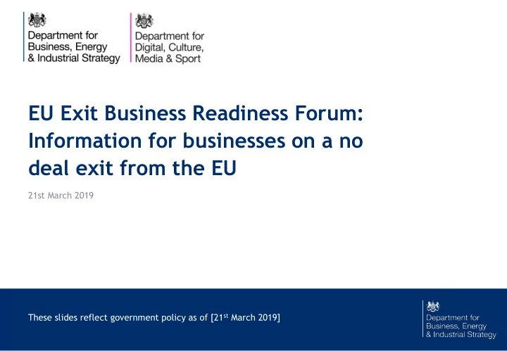 information for businesses on a no