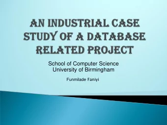 University of Birmingham Funmilade Faniyi  Introduction  Project Overview  Database Design